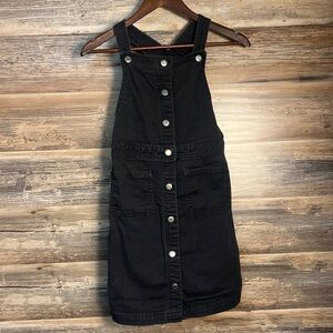 Old Navy Girls Overall Denim Dress in Black EUC